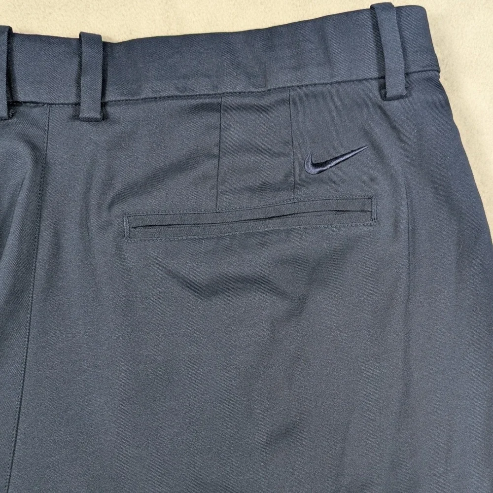 Nike Dri-FIT Mens Golf Pants Navy Blue Flat Front Stretch Trousers Size 38